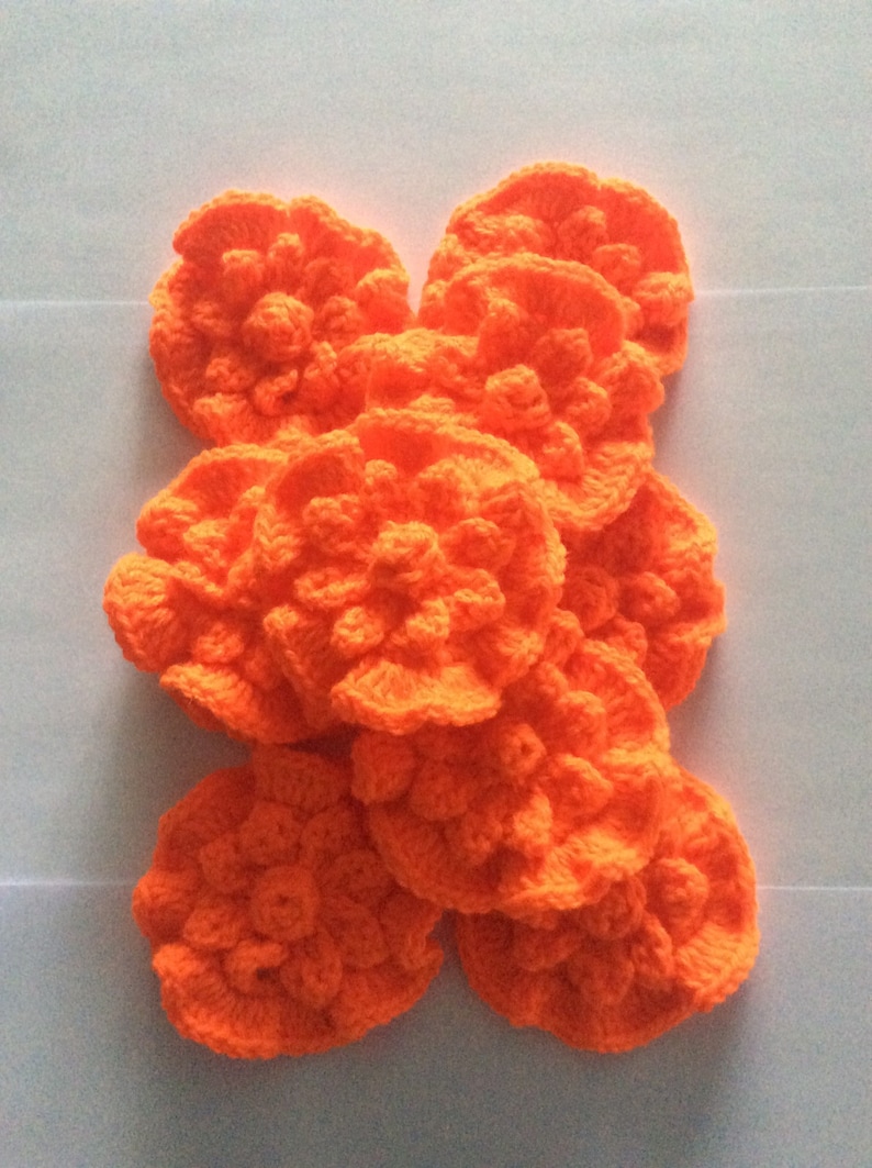 Orange marigold Textile flower Mexican celebration floral embellishments. Dia de los Muertos Home decor