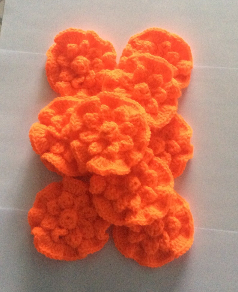 Orange marigold Textile flower Mexican celebration floral embellishments. Dia de los Muertos Home decor