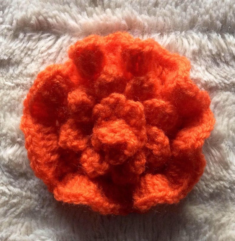 Orange marigold Textile flower Mexican celebration floral embellishments. Dia de los Muertos Home decor