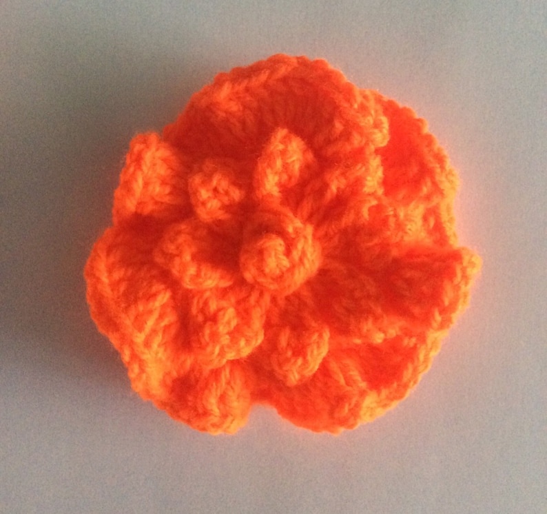 Orange marigold Textile flower Mexican celebration floral embellishments. Dia de los Muertos Home decor
