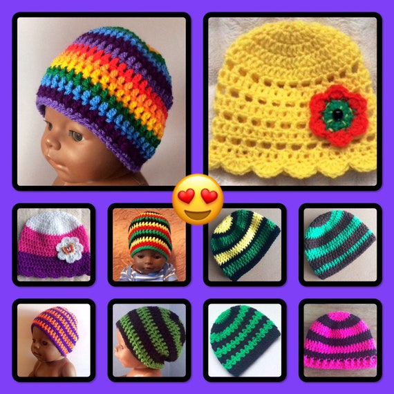 Lot Striped Wool Hats Retro Beanie Hat 