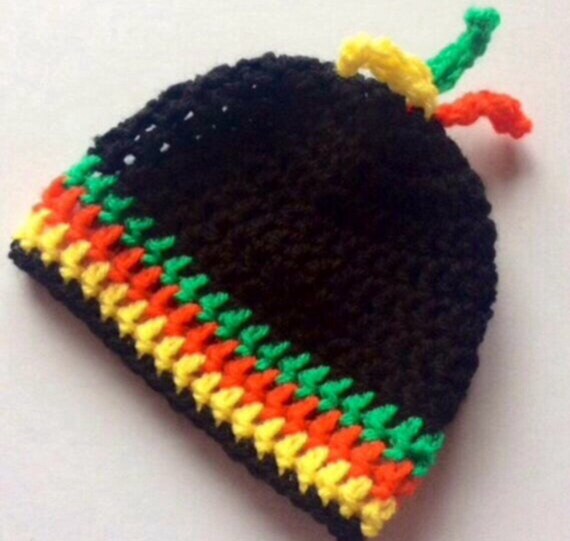 Retro Beanie Hat Rasta Hat Mens Knitted 