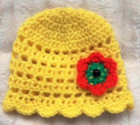 yellow baby beanie hat