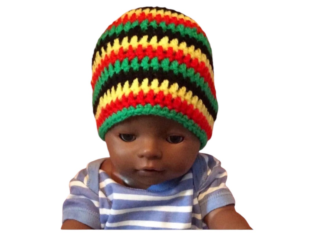 Unique Crochet Jamaican Baby Hat Reggae Style Baby Beanie, Rasta Hat ...