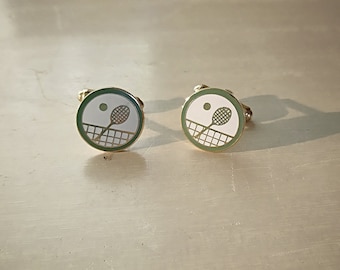 VINTAGE CUFF LINKS Tennis Racquet