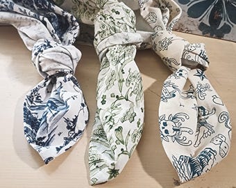 BAUMWOLL-HALS-TUCH Blau- und Grüntöne