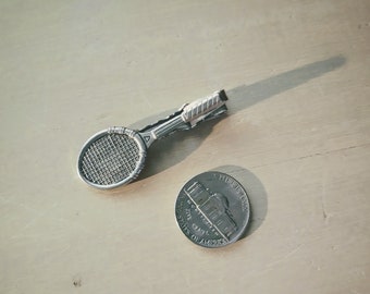 VINTAGE TIE CLIP Tennis Racquet