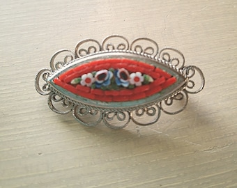 VINTAGE MILEFIORI FILIGREE Brooch