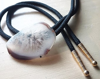 WHITE ACHATE BOLO Krawatte Vintage