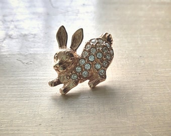 VINTAGE RHINESTONE RABBIT Brooch