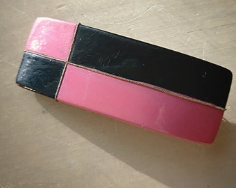 VINTAGE HAIR CLIP Black & Pink