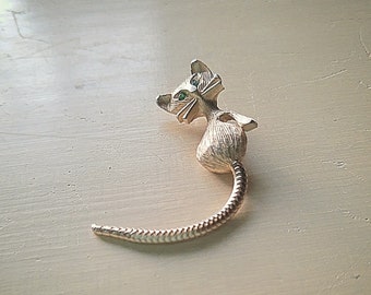 Pendentif Chat émaillé Argent Sterling - Vintage - Bijou Créateur - Poinçon - Occasion