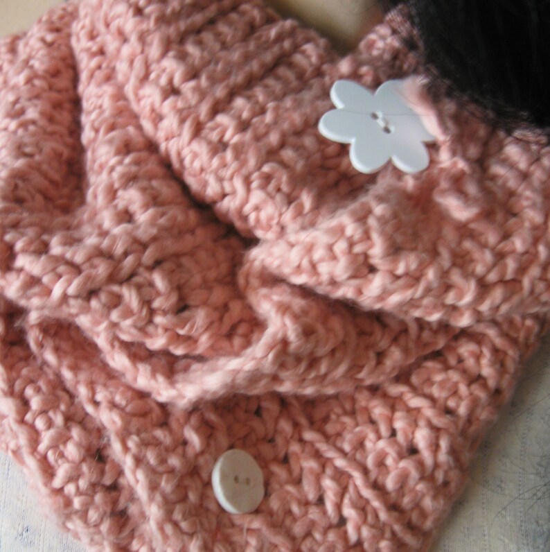 Pink Crochet Scarf image 3