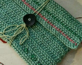 CROCHET CLUTCH WALLET Green