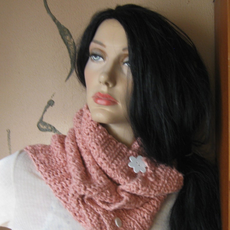 Pink Crochet Scarf image 2