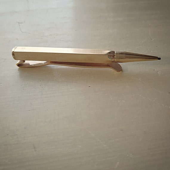 Pince à Cravate Vintage Crayon à Papier - Doré Et Argenté - Occasion