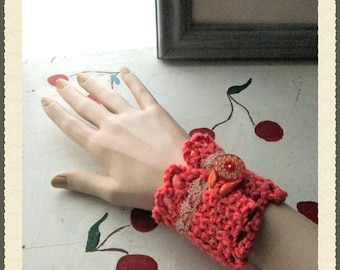 BRACELET MANCHETTE AU CROCHET