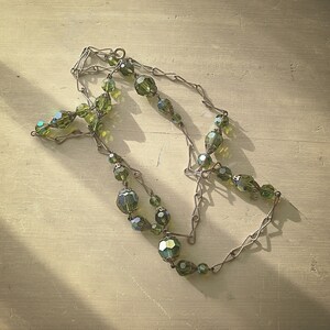 VINTAGE CRYSTAL NECKLACE Green image 3