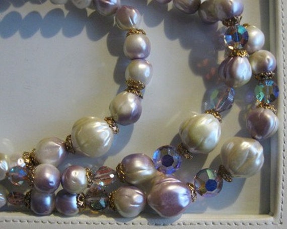 VINTAGE CHOKER NECKLACE Triple Strand - image 2