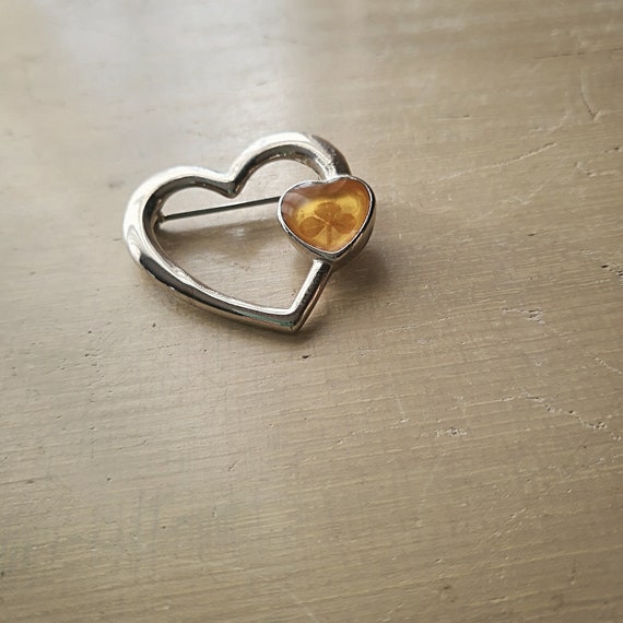 VINTAGE HEART BROOCH Clover - image 2