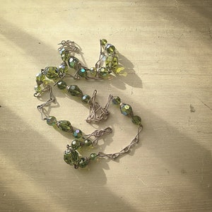 VINTAGE CRYSTAL NECKLACE Green image 5