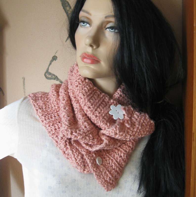 Pink Crochet Scarf image 5