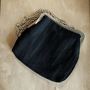 BLACK SATIN BAG Vintage