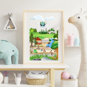 Save Our Earth Wandkunst - Digitaler Download Umweltfreundliches Poster, Umweltdekor, Green Living Inspirational Print, Earth Day Poster