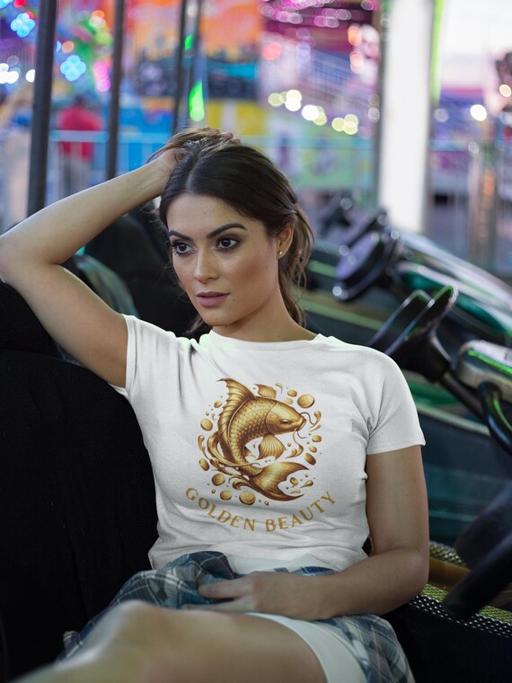 Golden Beauty Koi Fish Unisex Classic Tee, Aesthetic Shirt, Gift for Aquatic Lovers, Relaxed Fit Top, Vibrant Graphic Tee