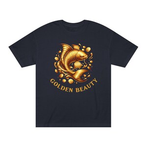 Golden Beauty Koi Fish Unisex Classic Tee, Aesthetic Shirt, Gift for Aquatic Lovers, Relaxed Fit Top, Vibrant Graphic Tee image 3