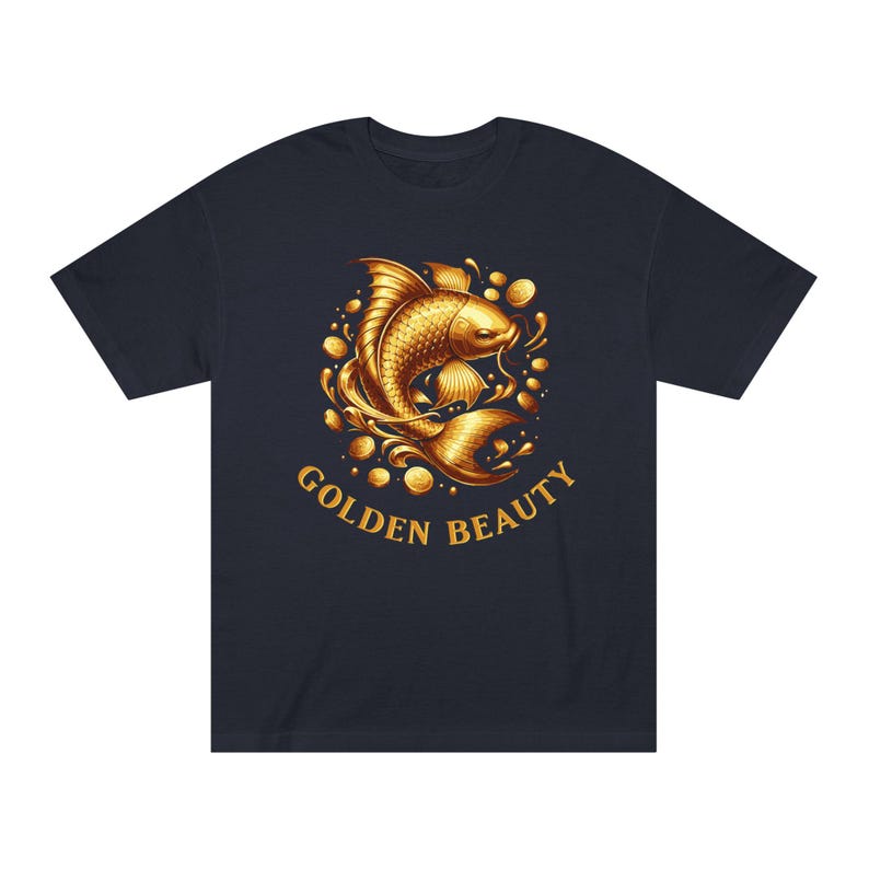 Golden Beauty Koi Fish Unisex Classic Tee, Aesthetic Shirt, Gift for Aquatic Lovers, Relaxed Fit Top, Vibrant Graphic Tee image 3