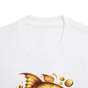 Golden Beauty Koi Fish Unisex Classic Tee, Aesthetic Shirt, Gift for Aquatic Lovers, Relaxed Fit Top, Vibrant Graphic Tee image 5