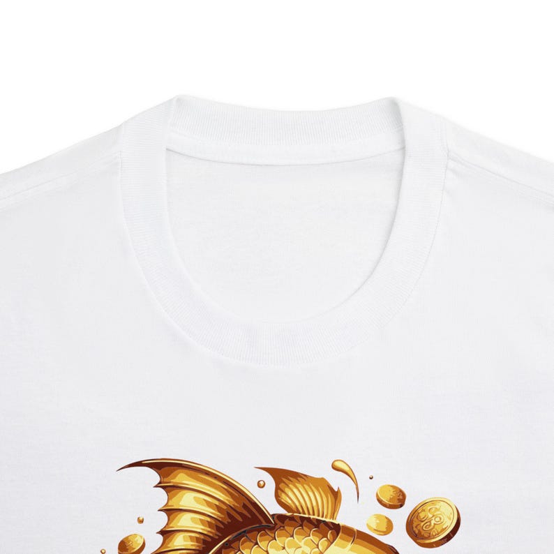 Golden Beauty Koi Fish Unisex Classic Tee, Aesthetic Shirt, Gift for Aquatic Lovers, Relaxed Fit Top, Vibrant Graphic Tee image 5