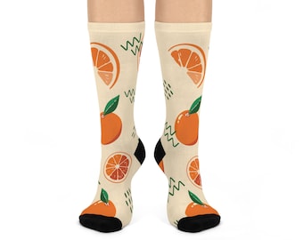 Cute Orange Socks Cottage Core Aesthetic, Citrus Socks, Fuzzy Socks, Cozy Socks, Funky Socks,