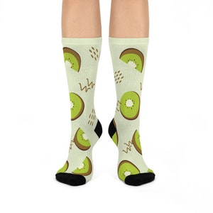 Cute Kiwi Fruit Socks, Funky Socks, Fun Socks, Gift for Him Gift for her, Gift for Girlfriend, Secret Santa