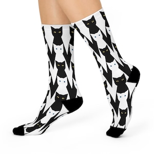 Katzensocken, Katzenliebhaber, gemütliche Socken, lustige Socken, lustige Socken, lustige Socken, süße Socken, schwarze Katzen, Katzenliebhaber Geschenke, Geschenke für sie, Damensocken