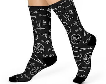 Math Lover Socks, Mathematician gift, Cute Socks, Funky Socks, Nerd Socks, Cozy Socks, Fun Socks, Gift for Her, Gift For Him, Scientist gift