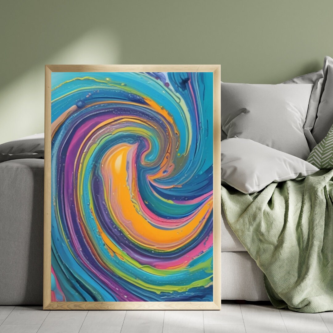 Abstract Swirl Art Print: Colorful Home Decor (digital Download) - Etsy
