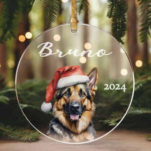 German Shepherd Ornament, Custom Dog Ornament, Christmas Gifts, Gift For Dog Owners, Gift For Pet Lovers, Dog Breed Ornament