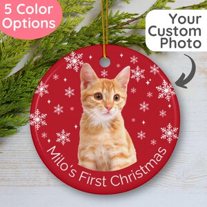Personalized Cat Picture Christmas Ornament – Custom “My First Christmas” Cat Ornament, Gift for Cat Owners, Gift for Pet Lovers