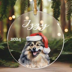 Keeshond Ornament, Custom Dog Ornament, Christmas Gift, Gift For Dog Owners, Gift For Pet Lovers, Dog Breed Ornament, Gifts for Dog Lovers