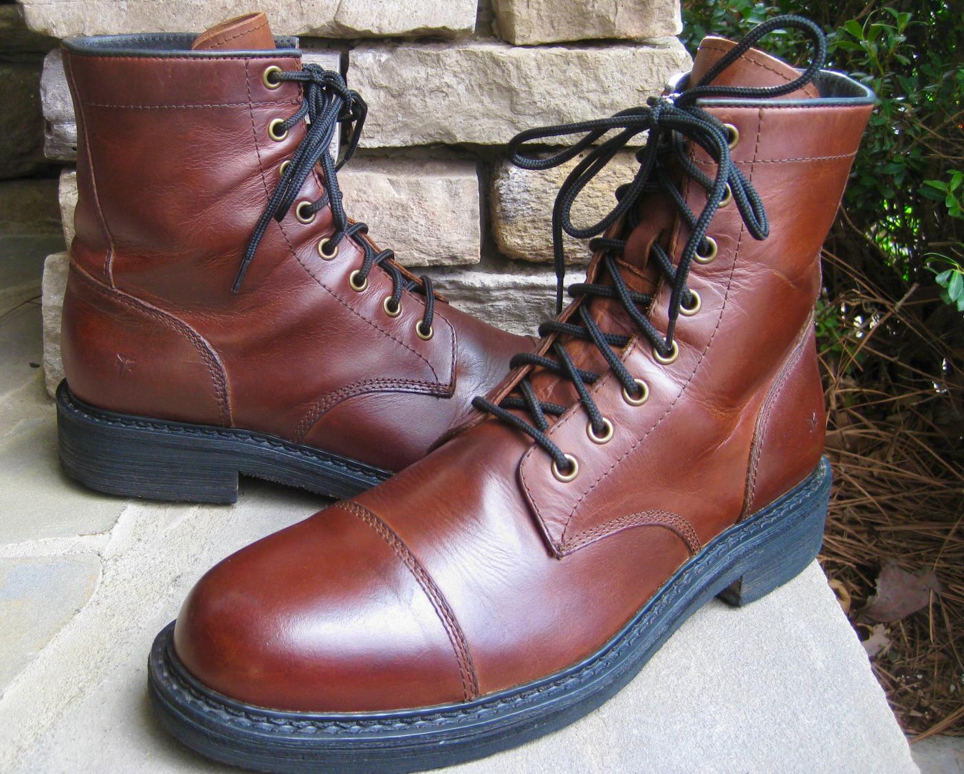 Frye Logan Cap Toe Suede Lace Up Casual Ankle Boots Brown‎ Mens Size 9.5 US Frye Logan Brogue Cap Toe SKU: 8546763 - YouTube main image 3