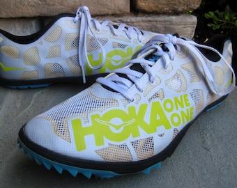 HOKA Men's 'Rocket LD' Track Shoes ~ Sz 10.5M ~ Cyan/Citron ~ VERY Lightly Worn!