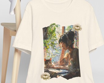 Japanese Aesthetic Tshirt Anime Art Shirt Lofi Aesthetic | Illustration, Floral Accents