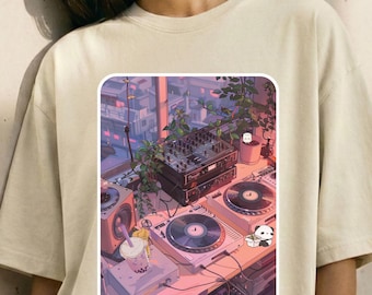 Lofi Hip Hop DJ T-Shirt: Pastel Ambient Chillwave Graphic Tee