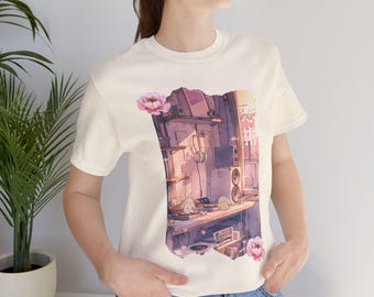 Lofi Hip Hop Anime Kawaii Cyberpunk Skyline Tshirt Japanese Style Streetwear Shirt