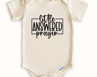 Little Answered Prayer Baby Onesie® - Miracle Baby Bodysuit - Christian Baby Shower Gift - Newborn Coming Home Outfit - Religious Baby Shirt