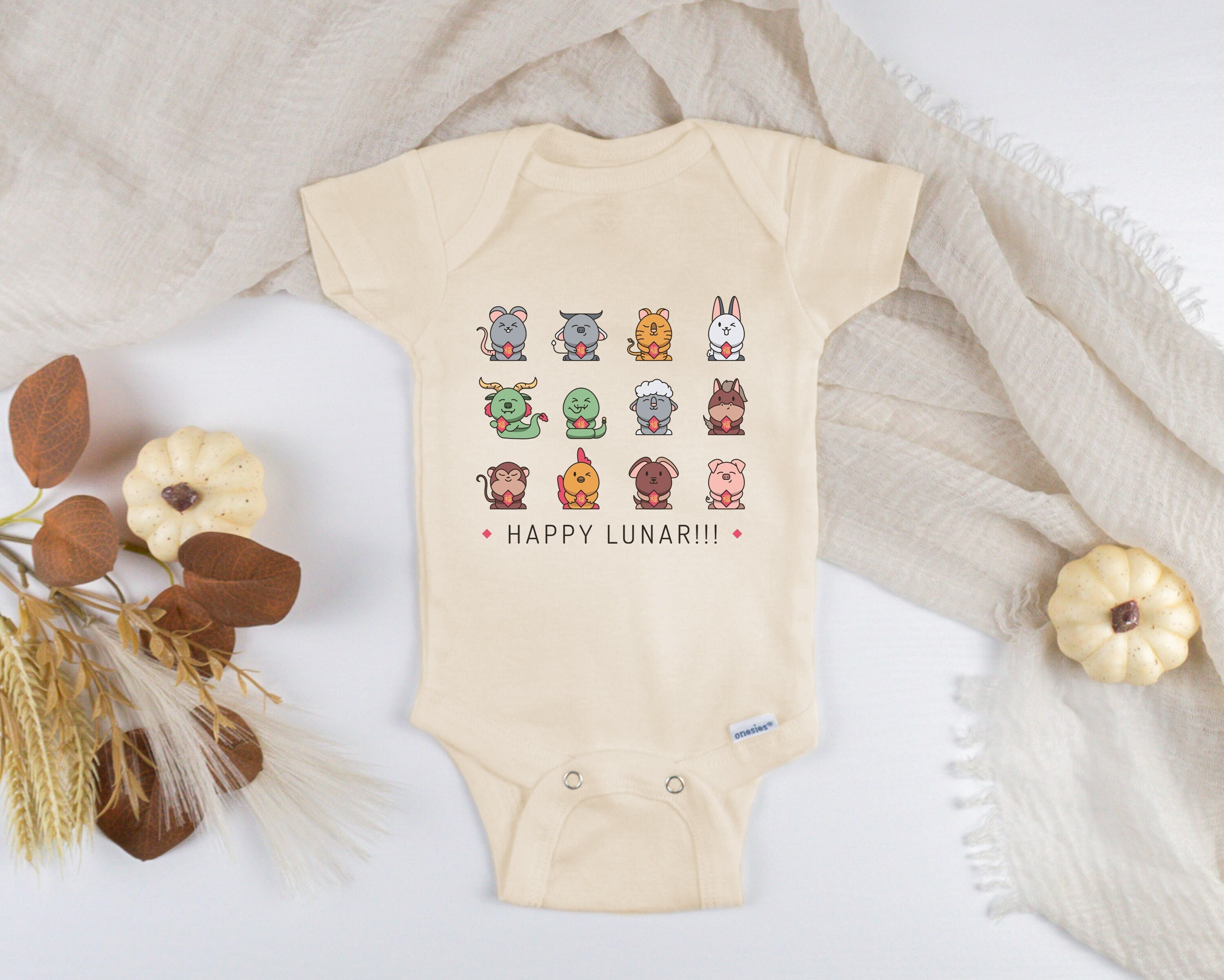 Chinese New Year Baby Onesie®, Happy Lunar Bodysuit, Lunar New Year