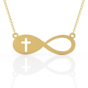 Kreuz und Unendlichkeit Halskette, Infinity Kreuz Halskette, Infinity Kreuz Lariat, Glaube für immer Halskette, Infinity Halskette Gold, Paar Geschenk