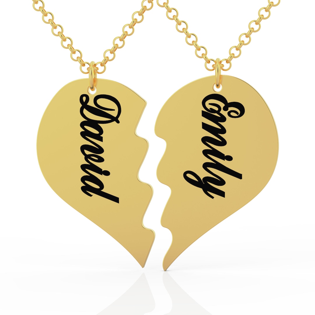 Bff Necklaces - Pair of Side By Side Hearts
